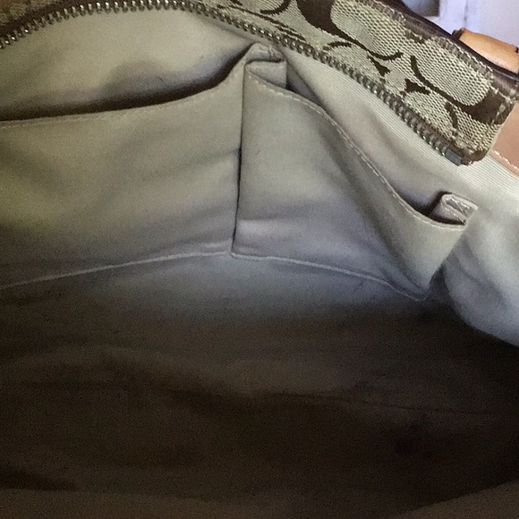 Coach Handbags Hampton Tan Leather Shoulder Lined Tassel Braided Buckle - Picture 6 of 11